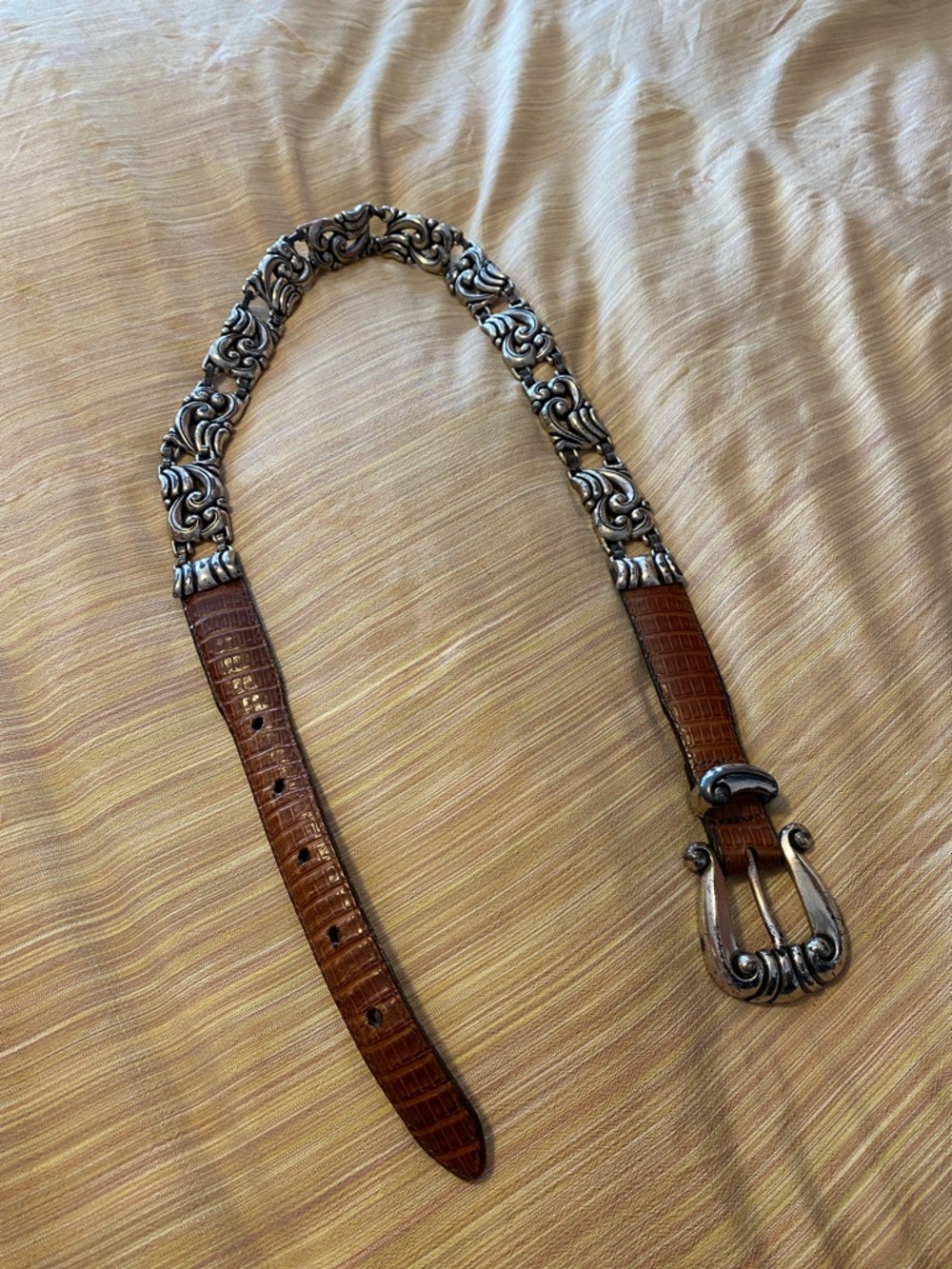 Vintage Brighton metal and leather belt size M